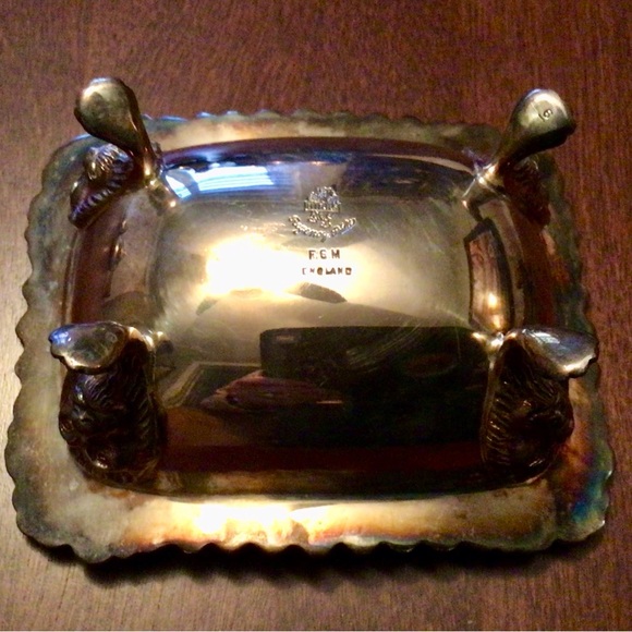 Elegant Silver and Blue Serveware Dish plus salt pepper shakers, - Picture 2 of 8